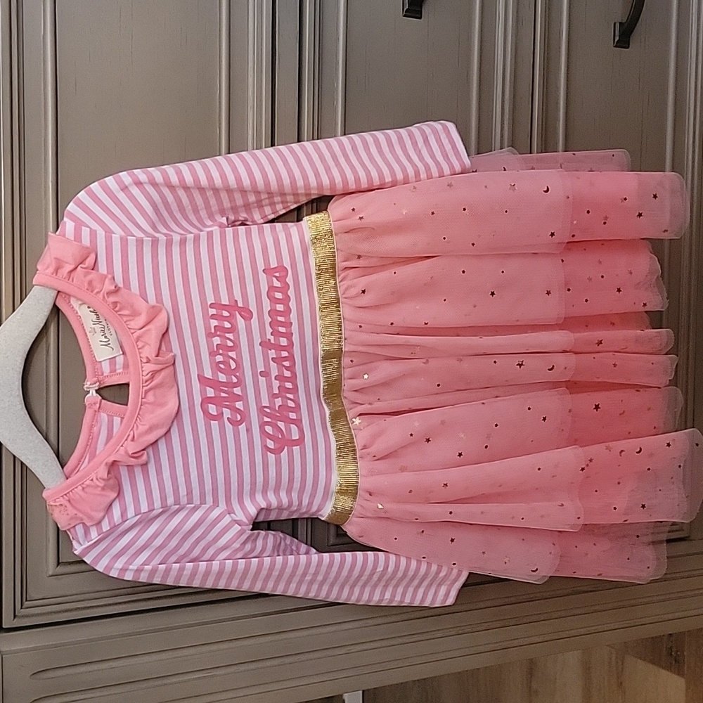 Merry Christmas Pink long sleeve dress